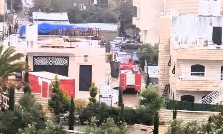 صورة وفاة سيدة ومسن بفعل المنخفض الجوي في عناتا شمال شرق القدس