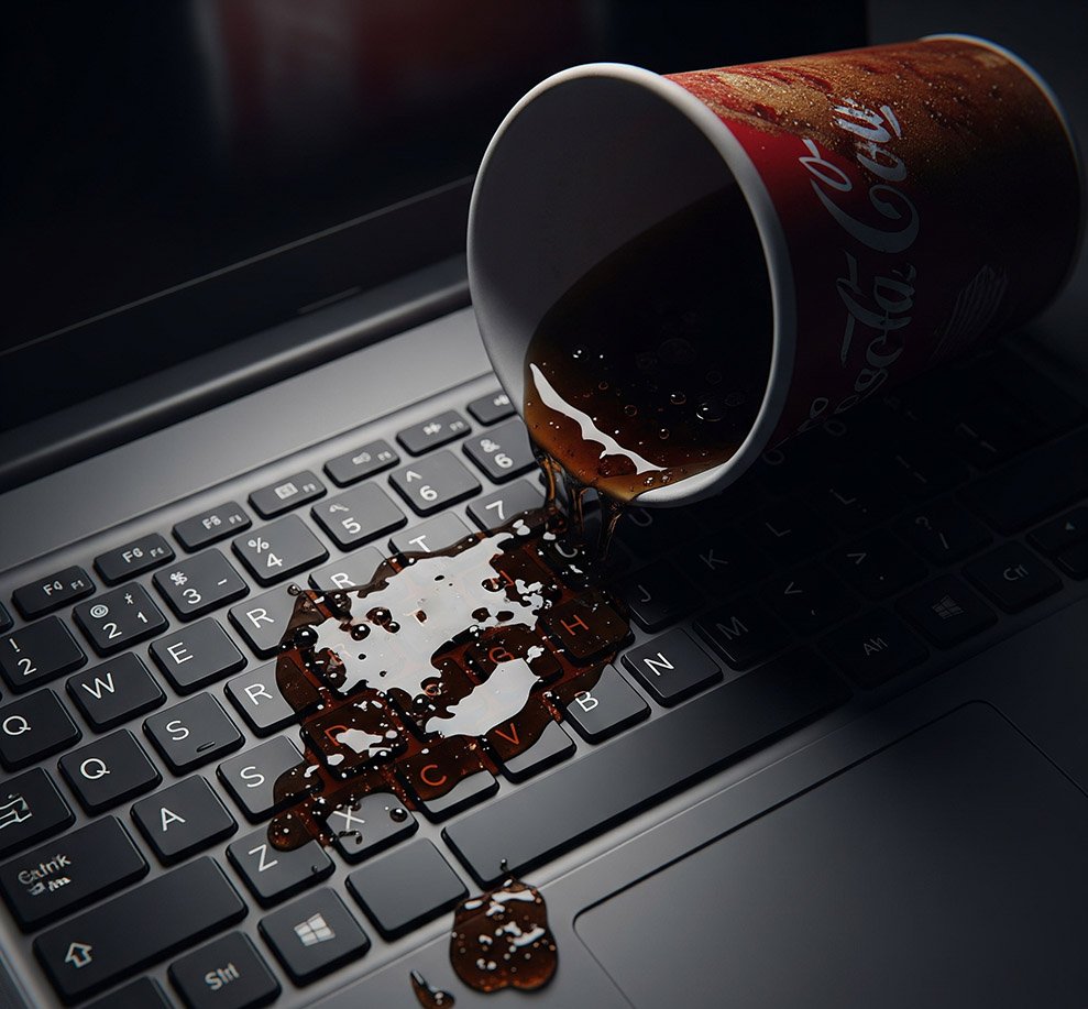 ماذا تفعل إذا انسكب الماء أو القهوة على حاسوبك المحمول؟