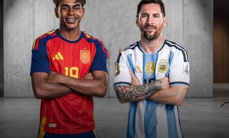 ليونيل ميسي ويامين لامال قبل نهائي كأس العالم